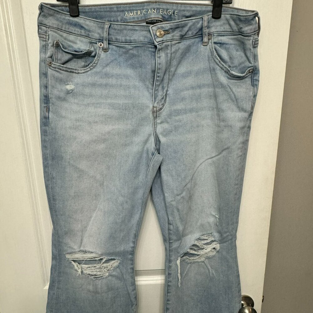 American Eagle - Ne(x)t Level Stretch Low Rise Flare Jeans - Size 16 Short